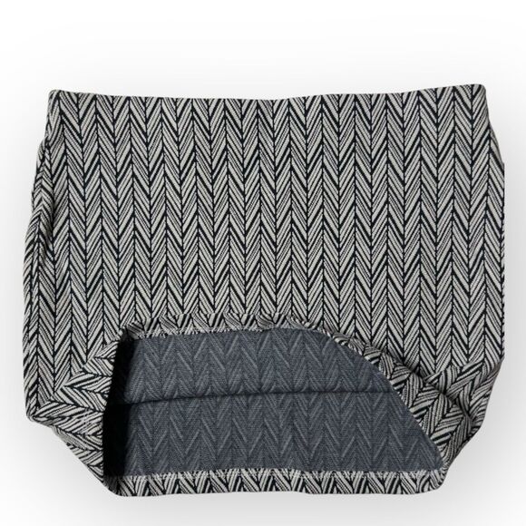 Zara Trafulac Women's Blue & White Herringbone Stretch Bodycon Mini Skirt Size L - Picture 4 of 9